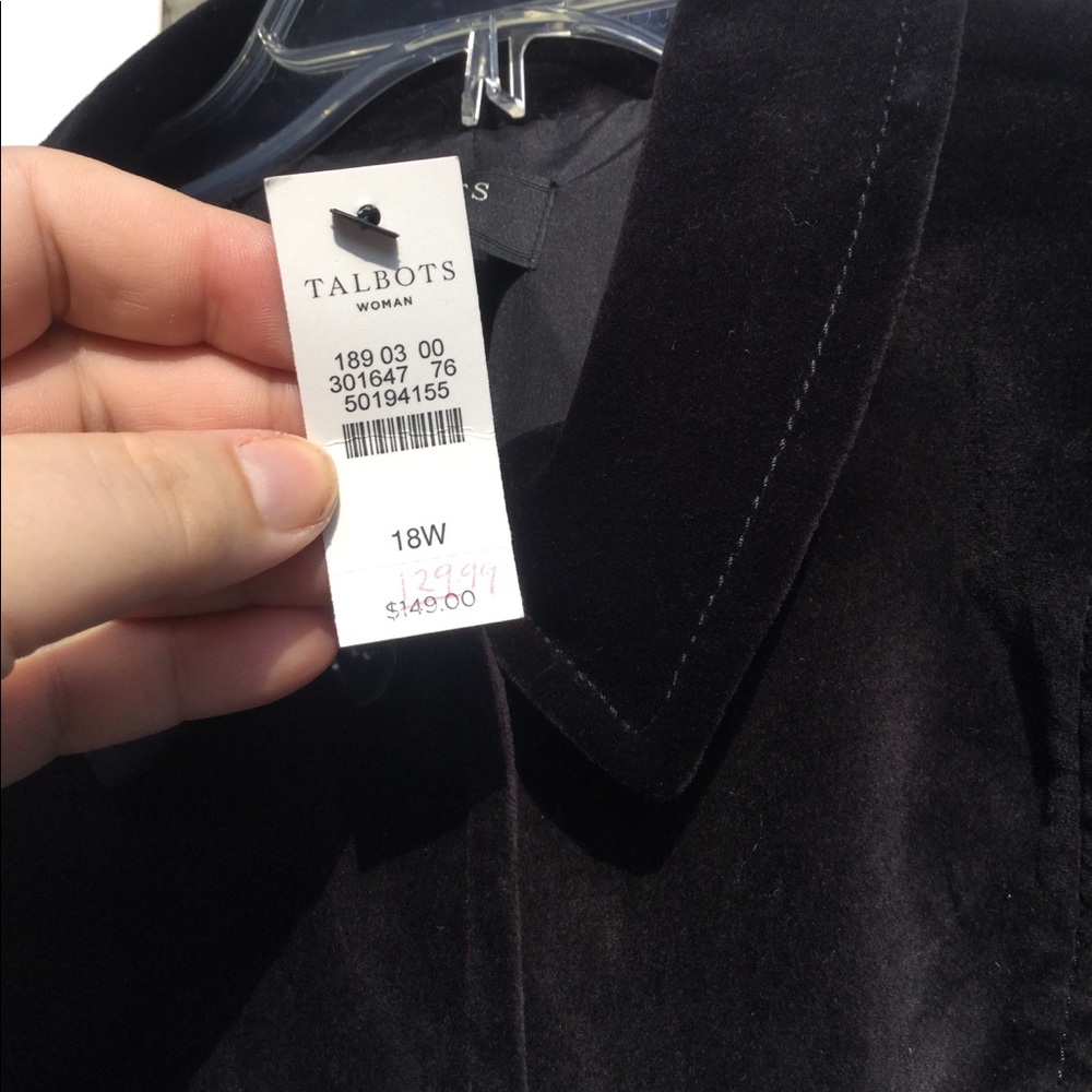 NWT Talbots Gorgeous Black Velvet Lined Blazer - Picture 3 of 6